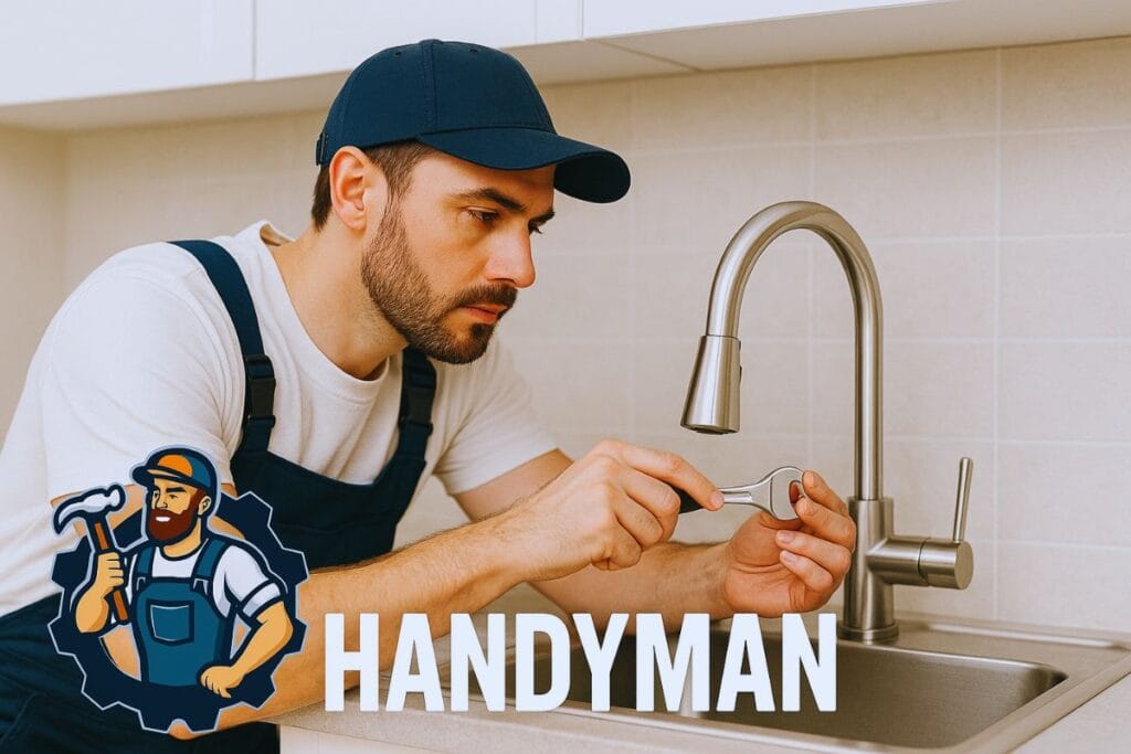 sink installation with a handyman “Before vs After” visual