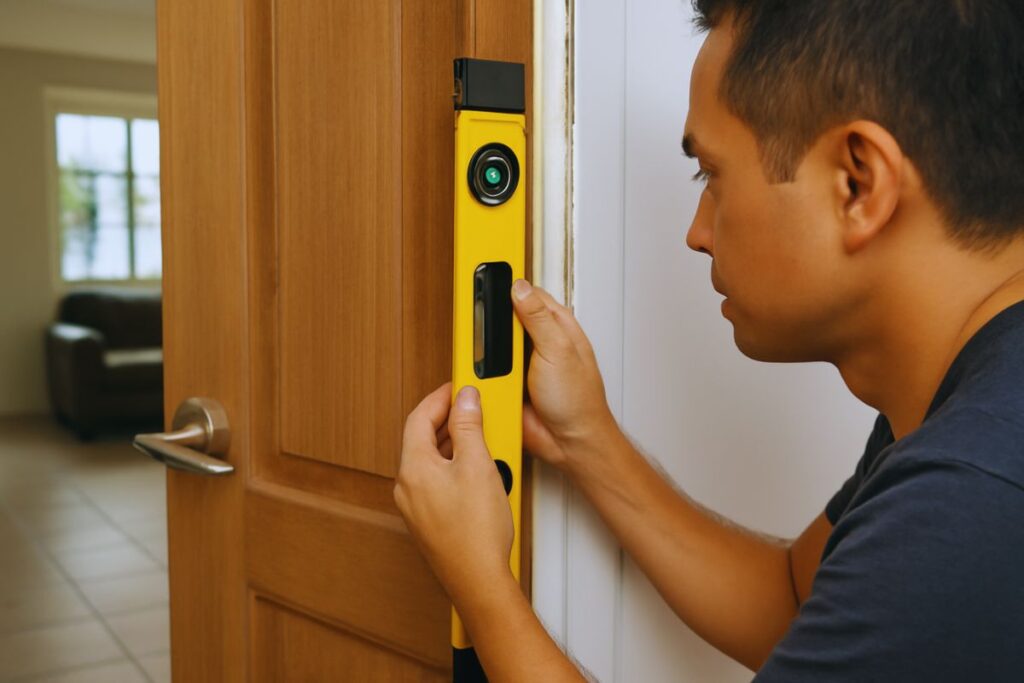 Fixing a misaligned door frame