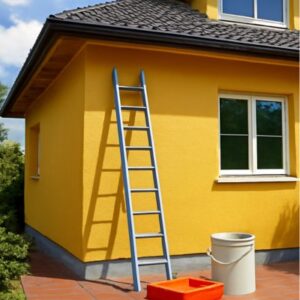 Modern Home with Yellow Exterior Wall painting